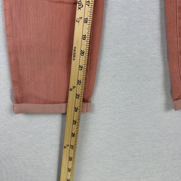 JESSICA SIMPSON WOMEN'S PINK ROLL CROP SKINNY MID RISE CASUAL STRETCH JEANS 4/27 - Picture 8 of 10